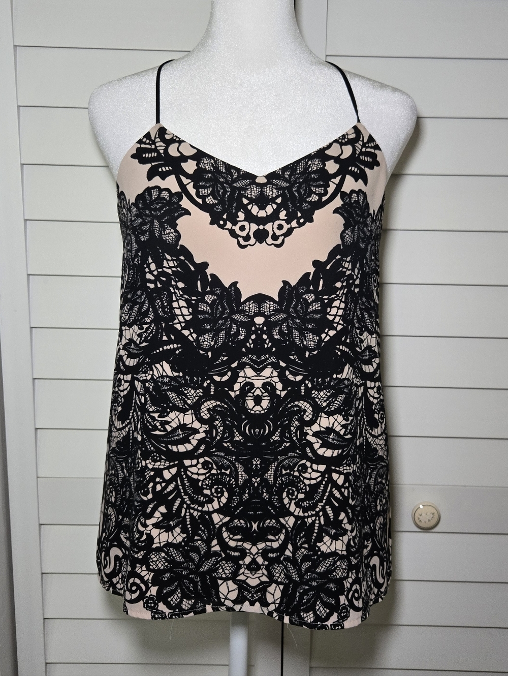 Express Barcelona Cami Black And Tan Halter Top Cami  Size XS